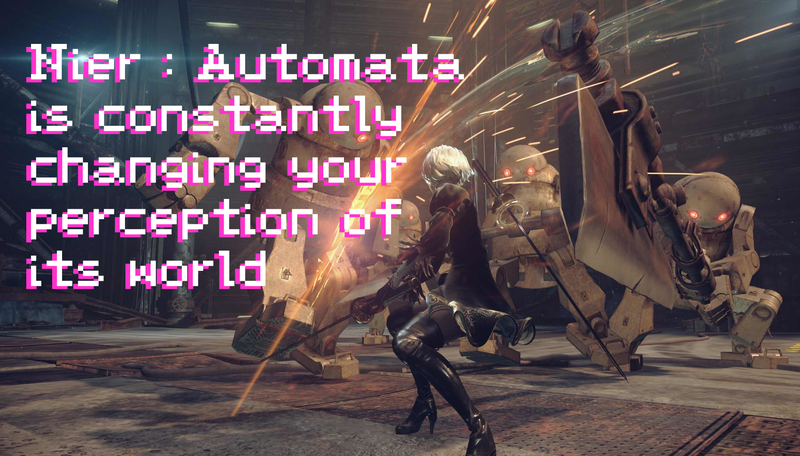 Illustration for article titled Nier : Automata is constantly changing your perception of
its world